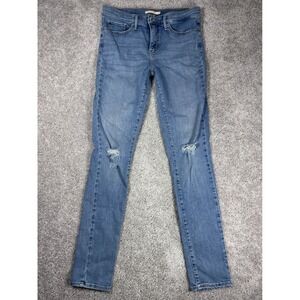 Levis 311 Shaping Skinny Jeans Womens 31 Blue Distressed Knee 19626-0067